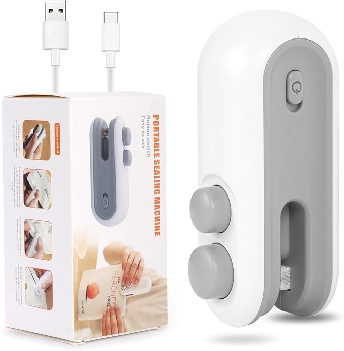 Portable Mini Sealing Machine 2 in 1 USB Rechargeable Magnetic Heat Sealing